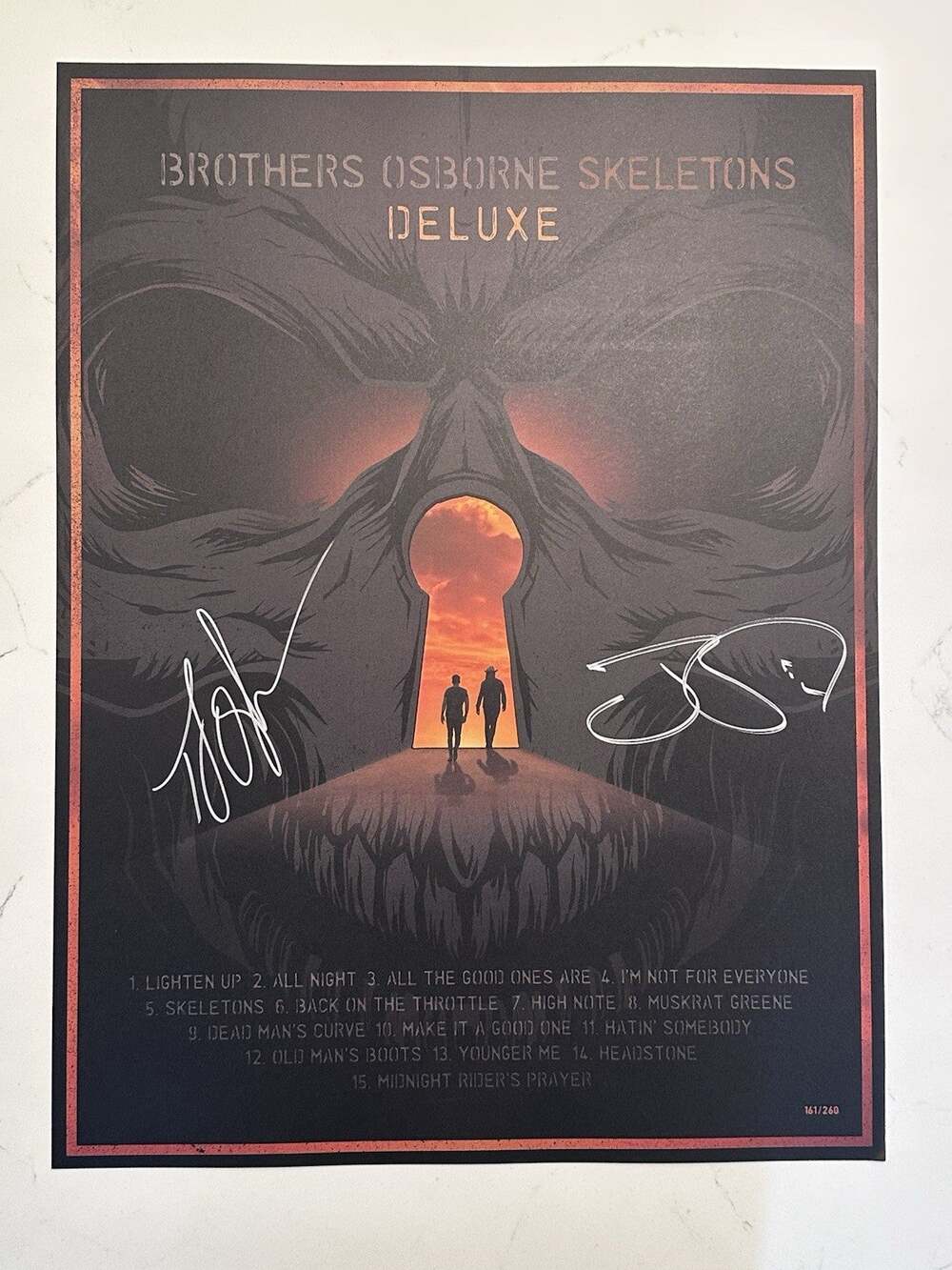 BROTHERS OSBORNE Skeletons Deluxe 18"x24" Poster #161/260 Signed Autographed by